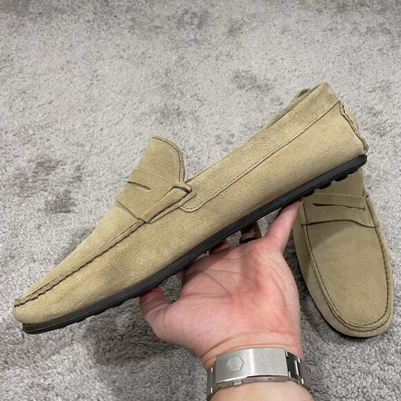 M. Gemi Pastoso Moccasin Italian Driver Mens Sz 13 (EU 47) Taupe Beige Suede main image 5